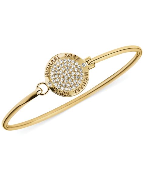 michael kors gold bracelet flat top|Michael Kors bracelet with diamonds.